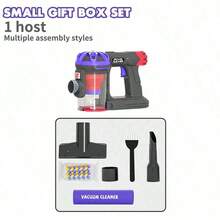 儿童仿真吸尘器玩具套装，儿童角色扮演清洁玩具，互动式家用吸尘器玩具套装，逼真吸力，模拟真实声音，3岁以上男孩女孩的理想礼物 - 彩色 - 查看 12