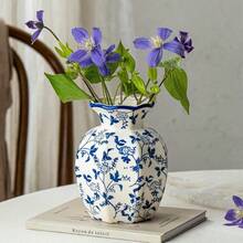 Home Decor Small Blue And White Ceramic Vase 6 Inch Vintage Chinoiserie Flower Vase Decorative Antique Vases For Home Decor Rustic Porcelain Vase Farmhouse Shelf Table Centerpieces Decor - Vaseu02 - 查看 1