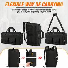 Convertible Travel Backpack & Duffel Bag, 3-In-1 Carry On Garment Luggage With Shoe Compartment, Waterproof Weekender Bag With Laptop Sleeve & Shoulder Strap For Men Women - màu đen - Xem 3