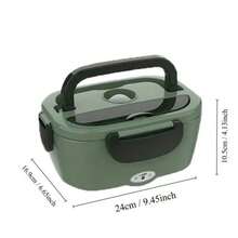 1 Piece Vintage Military Green Electric Lunch Box, 304 Stainless Steel Rapid Heating Bento Box, Proof Portable Food Warmer For Office & Car, Large Capacity Plug-In Heater, Suitable For Office, Travel, Car, And Apartment Use. Bring Warm Meals To Your Winter Days, The Perfect Winter Valentine's Day Gift! - 美規A型插(110-127V) - 查看 11