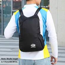 1pc Lightweight, Portable, Foldable, Multifunctional Backpack; 5.28 Gallon Ultra-Light Foldable Backpack; 20L High-Capacity Durable Polyester Multipocket Daily Backpack; With Adjustable Padded Shoulder Straps; Portable Travel Backpack Suitable For Hiking, Fitness And Commuting - Unisex, Travel & Outdoor Adventure Backpack; Fashionable Design, Lightweight Structure, Multifunctional Pack, Specially Made For Outdoor Enthusiasts. - Multicolor - View 7