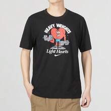 Nike Dri-FIT Cartoon Letter Print Graphic Casual Round Neck Short Sleeve Dropped Shoulder T-Shirt - Black - View 4
