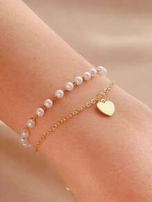 2pcs/Set Fashionable Elegant Minimalist Girl Bracelet - Suitable For Casual Daily Outfit - Gift For Friends - one-size - View 10
