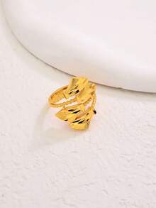 1pc European & American Geometric Open Ring, Hollow Wedding Jewelry