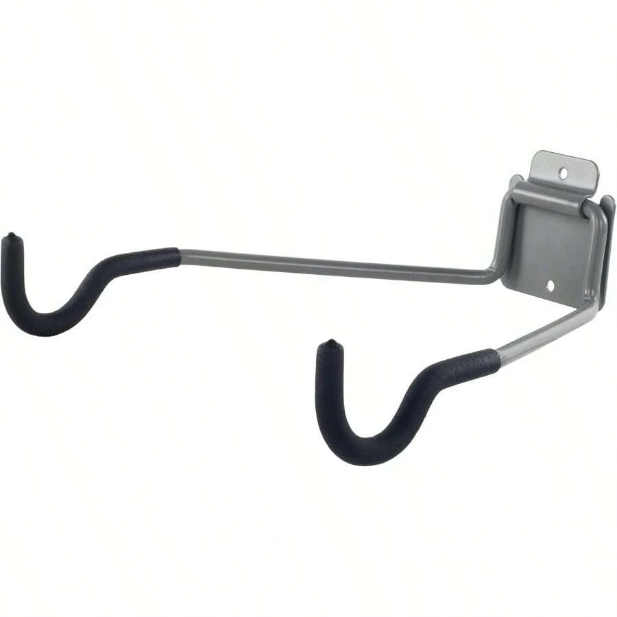 Stalwart - Soporte de pared para bicicleta Ganchos acolchados de espuma EVA con capacidad de 50 libras Portabicicletas de cochera abatible para bicicletas de montaña carretera y niños por Rad Sportz color plateado negro - PlataNegro - Ver 1