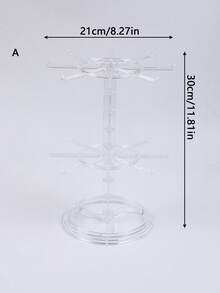 1个/2个透明双层旋转首饰展示架，适用于手链、项链、吊坠以及女士日常发饰，如发夹、发圈、发带等。大容量黑色收纳架，可用于梳妆台、客厅、卧室、商店柜台展示。 - 彩色 - 查看 17
