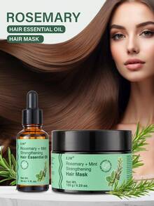 Set de cuidado del cabello con romero, máscara capilar y aceite de romero para engrosamiento y fortalecimiento del cabello, acondicionador profundo máscara capilar para cabello seco y dañado, aceite para el cabello para un cabello talla grande fuerte y saludable - otro - Ver 1
