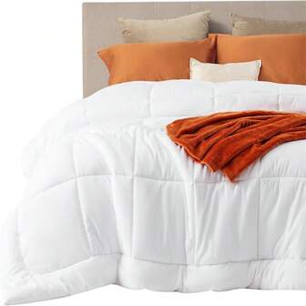 1pc Quilted Comforter - King Size Duvet Insert, All Season Down Alternative Comforter, Soft & Cozy Bedding, With Tags, Gift For Women/Men, White, King Size