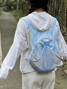 CAMEL CROWN 轻便户外运动背包，徒步旅行登山装备背包 - 藍色 - 查看 3