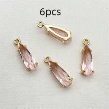 2/4/5/6/10 件金属镀锡玻璃泪珠吊坠，中式发饰，流苏，耳环，头饰 DIY 珠宝配件