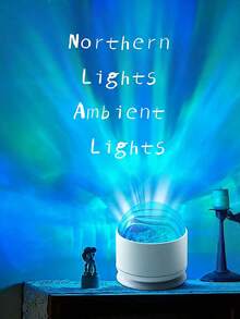 1 buc Lampă de atmosferă rotativă cu lumini nordice, iluminare Aurora reglabilă cu schimbare de culoare, potrivită pentru decorul dormitorului, camerei de zi și biroului, cadou de Ziua Îndrăgostiților și de sărbători