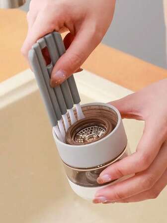 Mehrzweck-Reinigungsbürste, Tastatur-Spaltenbürste, tragbare Tassenlid-Reinigungsbürste, geeignet für Tastatur, Teetassenlids, Autoklima-Lüftungsschlitze und andere Spalten zum Staubsaugen, Nylonborsten, weich und fest, starke Reinigungsfähigkeit, Mehrfarbig/Weiß/Schwarz/Grau/Zufallsfarbe - Standardgröße (Grau), Standardgröße A (Weiß) - Autoteile, Auto, Kfz-Zubehör