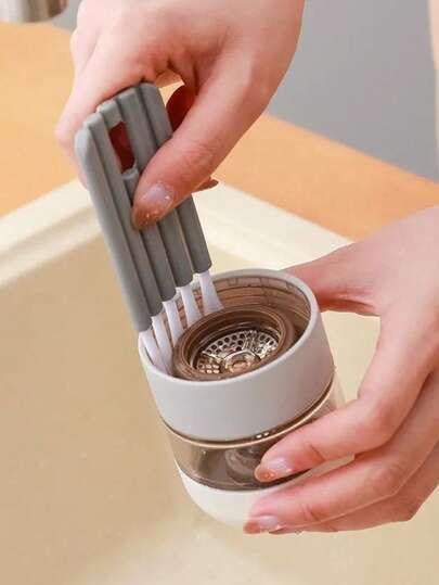 Cepillo de limpieza multiusos, cepillo de limpieza para ranuras de teclado, cepillo de limpieza portátil para tapas de tazas, adecuado para teclados, tapas de tazas de té, rejillas de aire acondicionado de automóviles y otras grietas, cerdas de nailon, suaves y firmes, gran capacidad de limpieza, multicolor/blanco/negro/gris/color aleatorio - Tamaño estándar (gris), Tamaño estándar A (blanco) - Piezas de automóvil, coche, accesorios de automóvil