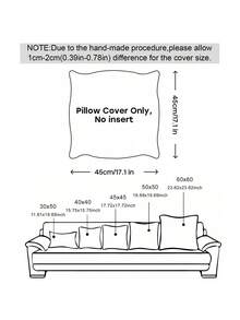 1pc Rhinestone Striped Cushion Cover Without Filler, Black Polyester Throw Pillow Cover, For Sofa, Living Room - Black - View 2