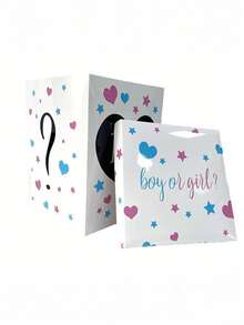 1 set Kotak Hadiah Pengungkapan Jenis Kelamin Jumbo dengan Balon Lateks Merah Muda dan Biru Ukuran 5 inci untuk Pengungkapan Jenis Kelamin, Baby Shower, Dekorasi Pesta Ulang Tahun - MultiWarna - View 2