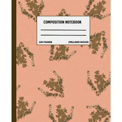 Retro dried flowers composition notebook