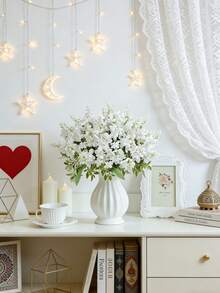 1/80 Stücke 32cm künstliche Phalaenopsis Orchidee, Kunstpflanze, Frühlingsdekoration, geeignet für Hochzeit, Brautparty, Heim-DIY, Partytisch, Heimdekoration, Valentinstag, Hochzeitsbogen, Zimmer, Küche, Esstisch, Tischmitte, Büro, Valentinsgeschenk, Ramadan-Dekoration - Weiss - Übersicht 2