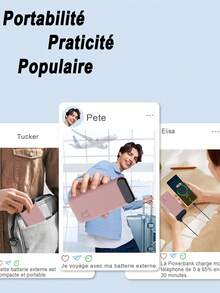 粉色10000mAh移动电源，支持快速充电，小巧紧凑，带LED显示屏，纤薄便携，兼容大多数智能手机/智能手表/平板电脑等设备，适合夏季假期户外旅行/露营以及作为应急备用电源，是送给家人、朋友、生日礼物、情人节礼物的理想之选。 - 粉色 - 查看 3