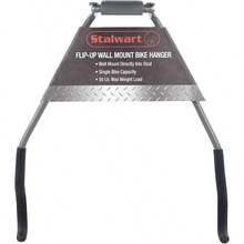 Stalwart - Soporte de pared para bicicleta Ganchos acolchados de espuma EVA con capacidad de 50 libras Portabicicletas de cochera abatible para bicicletas de montaña carretera y niños por Rad Sportz color plateado negro - PlataNegro - Ver 5