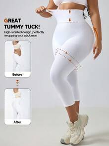 Große Größen Leggings mit hoher Taille und Bauchformung für Damen