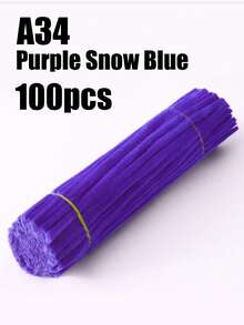 100支蓬松清洁棒，柔软毛绒工艺棒，适用于DIY花束、插花、儿童学校美术项目、派对装饰、毕业典礼、婚礼、生日礼物、母亲节、圣诞节和其他节日DIY工艺品。 - 彩色 - 查看 28