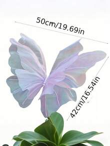 1/3pcs Silk-Like Realistic 3D Butterfly Decorations, Suitable For Photography Backdrops, Holiday Celebrations, Butterfly Themed Parties, Giant Tulle Fake Butterfly Window Displays, Outdoor Garden Decor - Multicolor - View 12