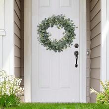 1/50件装 68.89英寸桉树花环，长款人造混合桉树叶花环，绿色花环悬挂植物，适用于农舍、餐桌、壁炉、婚礼拱门、房间装饰、家居装饰、厨房装饰、婚礼装饰、桌面摆件、办公室装饰、花园装饰、户外装饰、生日派对装饰、新年礼物、情人节礼物 - 綠色 - 查看 8