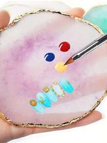 21件套美甲画笔套装，树脂调色盘，亚克力硅胶雕刻笔，点钻笔，美甲工具套装，DIY化妆展示板，适合家庭和美甲沙龙使用，粉色 - 彩色 - 查看 6