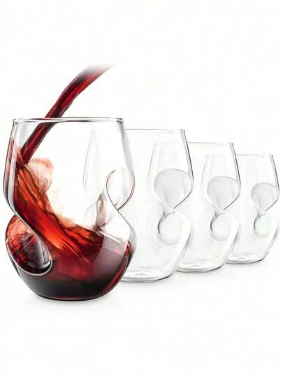 1pc 400ml Coffee Mug, Cocktail Glass, Twisted Glass Cup, Creative Glass Cup, Thumb-Shaped Glass Cup, Drinking Glass