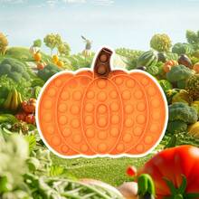 黄色南瓜泡泡纸减压玩具，手指按压泡泡感官玩具，成人和儿童流行的减压玩具，圣诞节、万圣节派对游戏装饰礼物，放松玩具，适合儿童和成人的有趣推弹游戏 - 彩色 - 查看 6