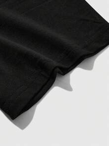 NEON DUSK Men's Black Casual Anime Character Slogan Graphic Print Short Sleeve T-Shirt, Suitable For Daily, Leisure, Streetwear, Commuting - Black - View 3