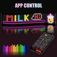 Programmable LED Matrix Panel - Flexible & Bendable Display With Remote Control And App Control, Customizable Pixel Art, Text, Clock, Animation For Store Signs, Game Rooms, Office Decor, Wall-Mounted/Tabletop - RGB - View 10