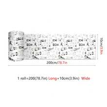 OUTANA 1 Roll 78.7 Inch Vinyl Tile Sticker Self-Adhesive PVC Wall Decal Wallpaper Floral, Wave, Animal Pattern, Removable Wall Decor For Bathroom, Dorm, Living Room, Bedroom, Kitchen, TV Background, Office, Width 10/15/20/30cm