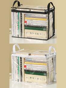 1 pieza/2 piezas Bolsa de almacenamiento de libros, de pie, bolsa de almacenamiento multifuncional para la sala de estar, el dormitorio, el estudio, bolso impermeable de PVC, organizador de juguetes y aperitivos - cuatro colores - Ver 15
