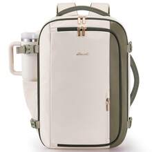 LOVEVOOK Travel Backpack For Women,Carry On Luggage Backpack Flight Approved With 3 Packing Cubes, Personal Item Travel Bag Fits 17 Inch Laptop,Overnight Weekender Business Daypack - Beige Matcha Green - View 1