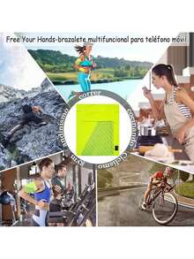 Brazalete Deportivo Universal para Todos Los Teléfonos. Brazalete para Teléfono Celular para Correr ,Ejercicios en el Gimnasio, Actividades al Aire Libre Material Reflectante - verde - Ver 5