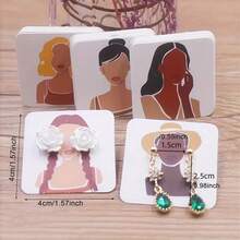 50/100/200pcs New Luxury Earring Jewelry Display Cards, Size 4 X 4cm, Suitable For Earring Packaging - Storage Card - View 4