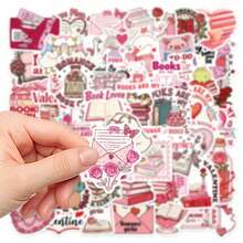 50 piezas de pegatinas con estilo de pergamino vintage, decoración DIY para el Día de San Valentín, Navidad, Año Nuevo en papelería, libros, tazas, equipaje, guitarra, casco, etc.