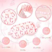Cuffbow 6 Pcs Plush Sleep Eye Mask Silk Furry Eye Covers For Sleeping Cute Sleep Mask Fluffy Comfortable Sleeping Blindfold For Travel Sleepover Nap Party Supply Women(Bow,Pink) - Multicolor - View 3