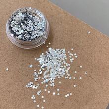 1 盒银色、金色、黑色、白色圆形亮片组合，全新闪亮圆点亮片随机混合，超级闪光美甲亮片组合，极简主义美甲装饰，美甲沙龙用品指甲指甲饰指甲宝石 - 銀色 - 查看 36