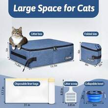 Cat Litter Box - Pequeño-azul - View 2