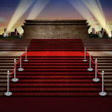 COSTWAY 6-Piece Crowd Control Stanchion, 3  Ropes & 6 Stanchions Set, Stainless Steel Posts, Crowd Control Barrier With Cement Base & 5ft Velvet Rope, For Theater Wedding Party Ticket Offices, Silver - Silver - View 1