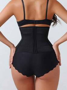 1pc Women Waist Trainer Corset, Postpartum Shapewear To Slim Waist, Tummy Control, Workout Support Waist Cincher ZCKE - 黑色 - 查看 6