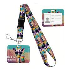 Animal Collection The Vertical Card Holder Horizontal Card Neck Strap Lanyards For Keys Keychain Badge Pass Hang Rope - Multicolor - View 53