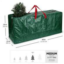 Christmas Tree Storage Bag - Suitable For Christmas Dismantling Trees Up To 9 Feet Long, Equipped With Durable Reinforced Handles And Double Zippers - Waterproof Material To Prevent Dust And Moisture (Green) - 綠色 - 查看 6
