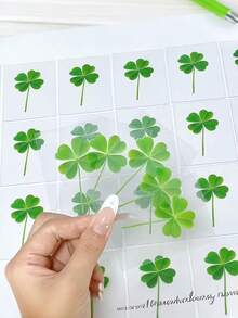 10张/50张精美四叶草明信片 - 适合办公室装饰或作为礼品，耐用塑料材质 - 彩色 - 查看 2