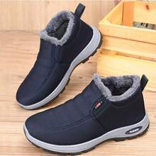 Men & Women Winter Snow Boots, Warm Thick Sole Ankle Boots With Plush Lining, Anti-Slip PVC Sole, Cold Weather Outdoor Hiking Walking Shoes, Casual Cozy Couple Winter Boots - Màu xanh lam - Xem 9