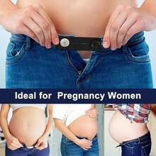 1/2/3/4/5/6pcs Pants With Waistband Extension Buckle And Adjustable Elastic Buckle For Pregnant Women's Pants. #Pants,Postpartum Essentials,Pregnancy Essentials. - 黑色 - 查看 8