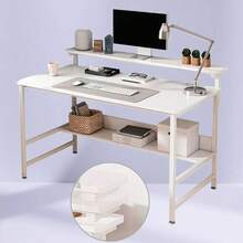 Roller Computer Table - White - View 2