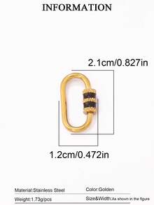 1 pièce Fermoir ovale en acier inoxydable émaillé avec vis, mousqueton doré, crochet en spirale pour la fabrication de bijoux, colliers, bracelets et accessoires DIY - Boutons DIY - Voir 12